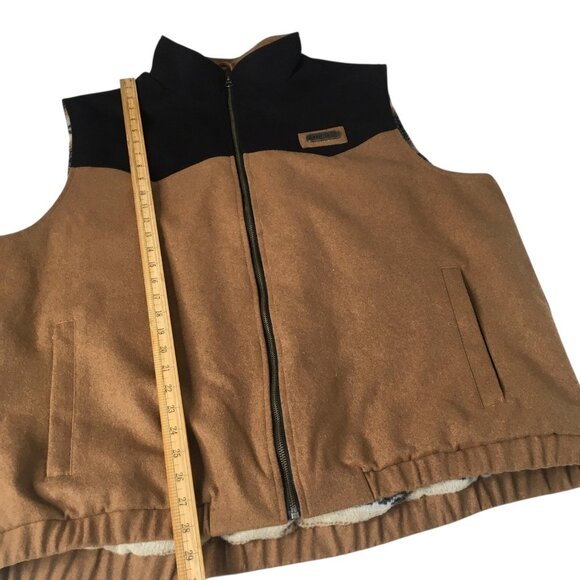 Cinch  Concealed Carry Vest Mens XXL Brown Black Wool Blend Western Aztec Lined - Picture 10 of 16